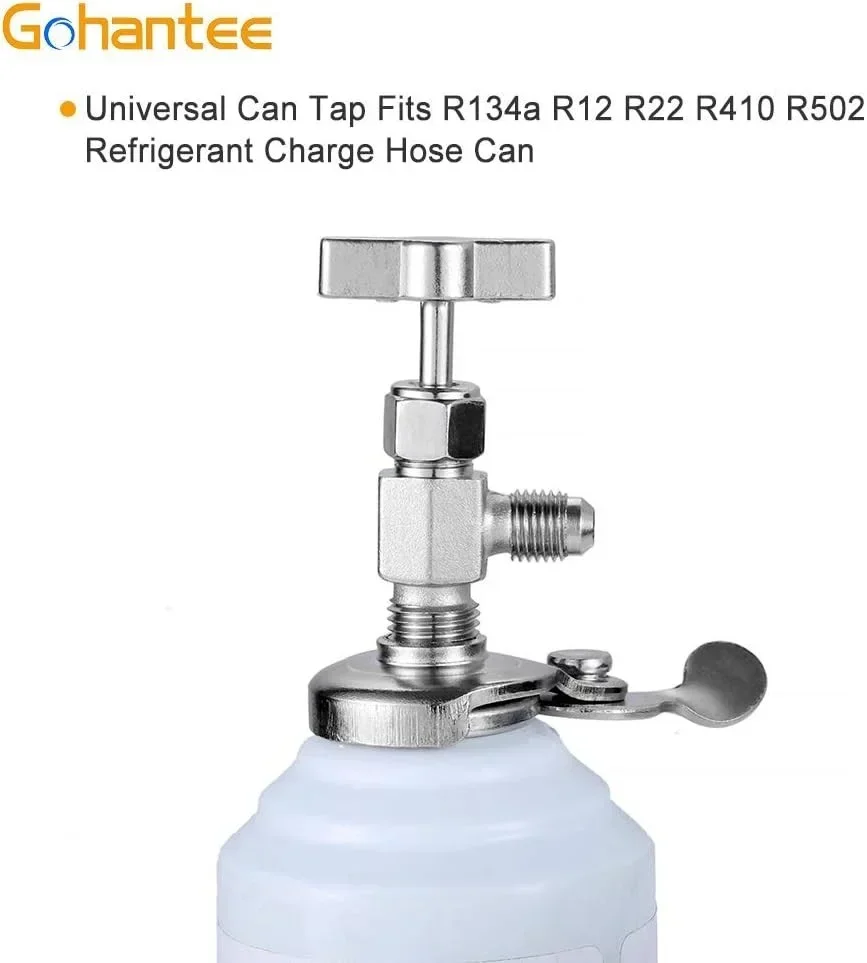 Universal Can Tap Dispenser Valve For R12 R134a R22 R410 Refrigerant Charge Hose Car Refrigerant Dispensing Valve Bottle Opener