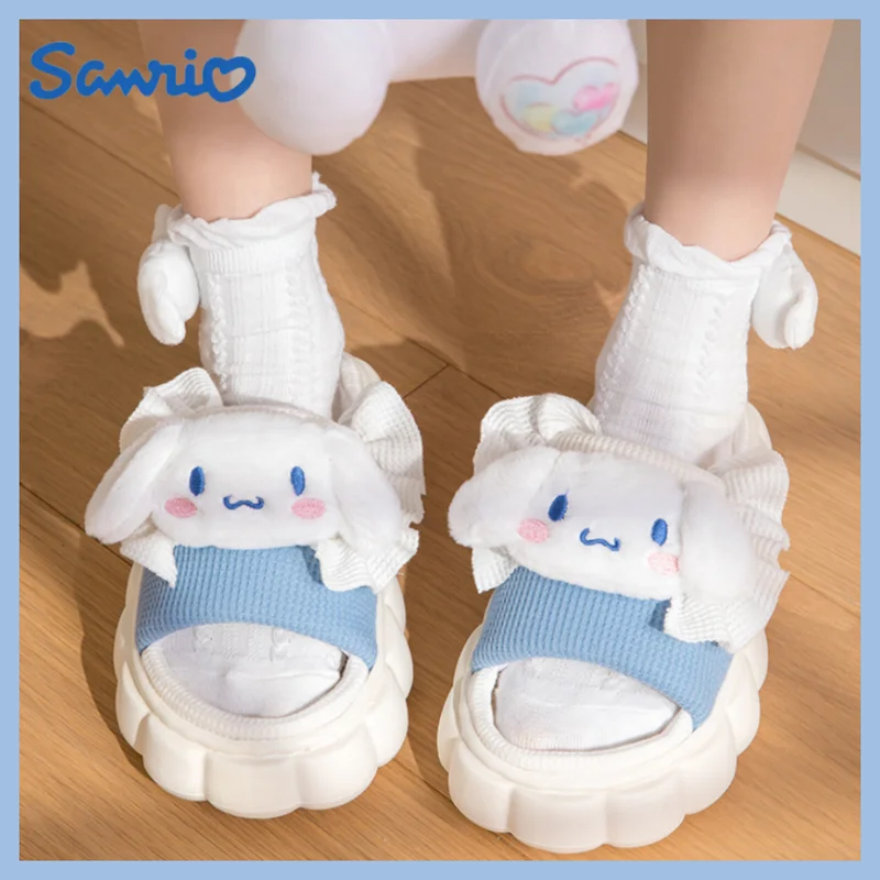 

Sanrio Cinnamoroll Hello Kitty Kuromi Home Slippers Y2k Kawaii Fashion Sandals Cartoon Comfortable Breathable Shoes For Women