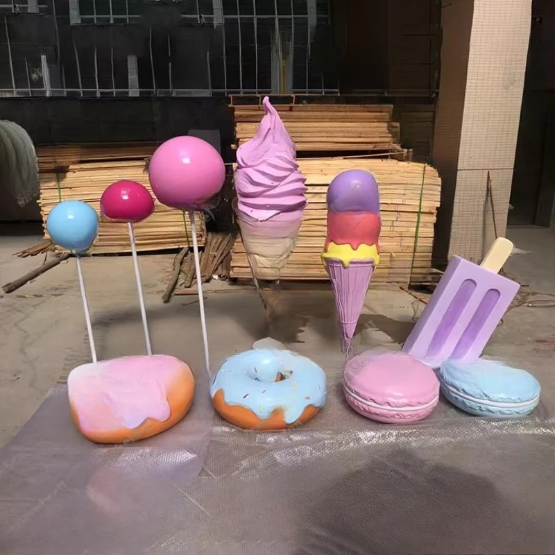 

Support custom glass fiber ice cream sculpture/ice cream simulation props/large ice cream statue