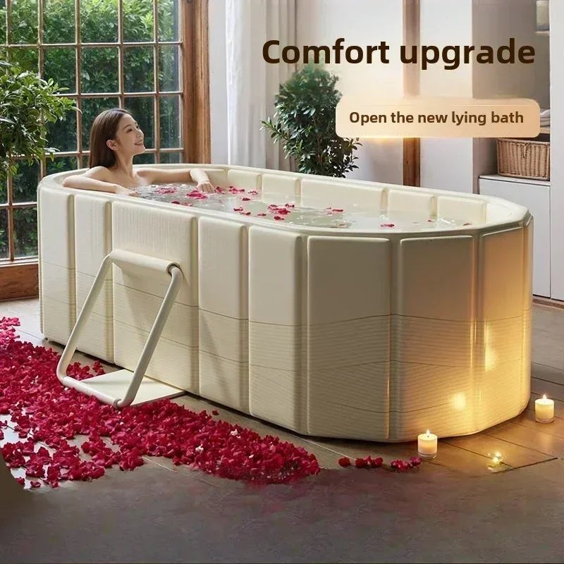

Foldable Large Bathtub,Free Installation Bath Tub, temperature Controlled Children's Bath Tub,adult Full Body Thickened Bath Tub