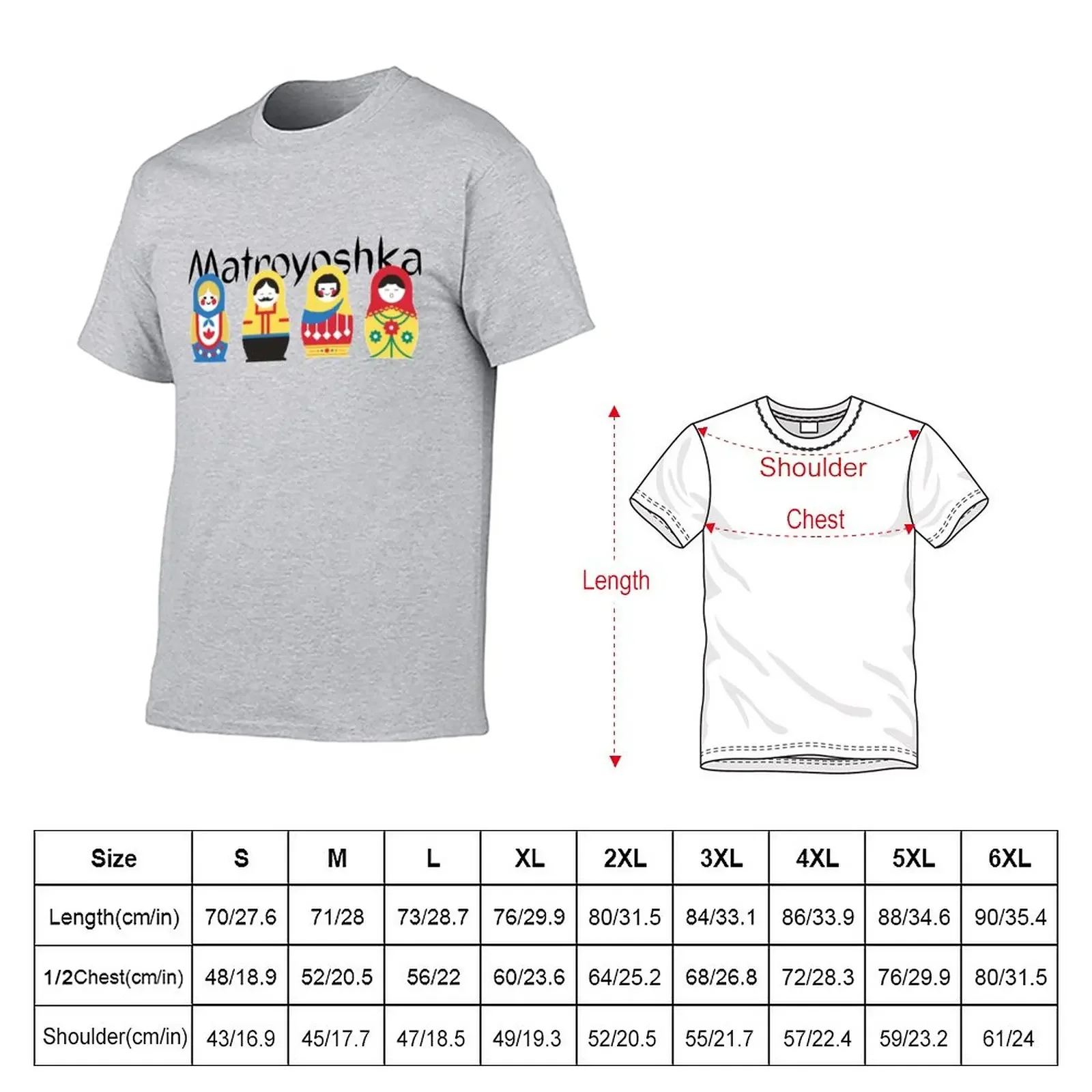 Russian Dolls T-Shirt plus size tops kawaii clothes oversized t shirt men