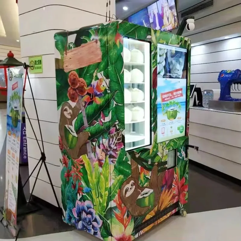 Customized Coconut Vending Machine Self Service Commercial Stainless Steel with Multiple Payments for Fresh Coconut Water