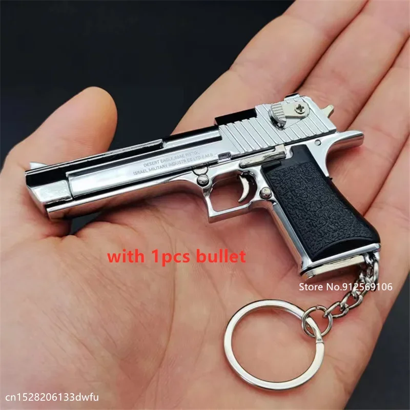 1: 3 92F Glock G17 Desert Eagle Toy Gun Pistol Keychain Metal Miniature Model Weapon For Adult Kids Shell Ejection