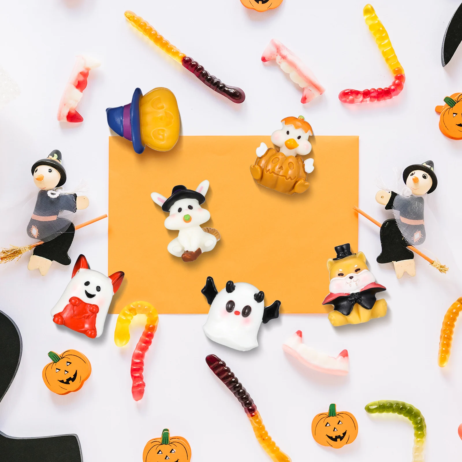 

6Pcs Halloween Ornaments Mini Decor Vivid Resin Crafts for Micro Landscape Potted Plant Decoration Halloween Garden Accessory