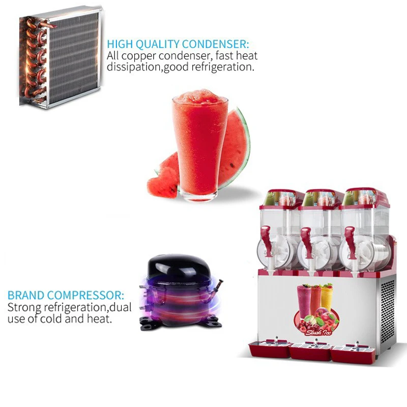 آلة ذوبان الثلج التجارية الكهربائية المجمدة شرب طين سلشي ماكينة صانع عصائر