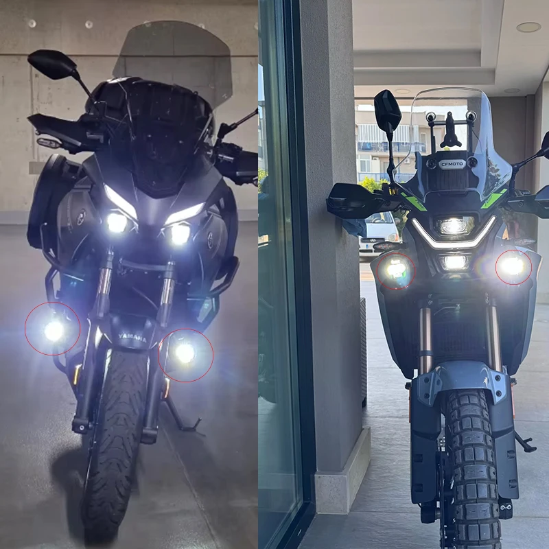 أضواء الضباب LED المساعدة للدراجات النارية أضواء الضباب لسيارات BMW R1200GS F800GS F700GS F650 K1600 لـ CRF1000L أفريقيا التوأم لـ Kawasaki #5