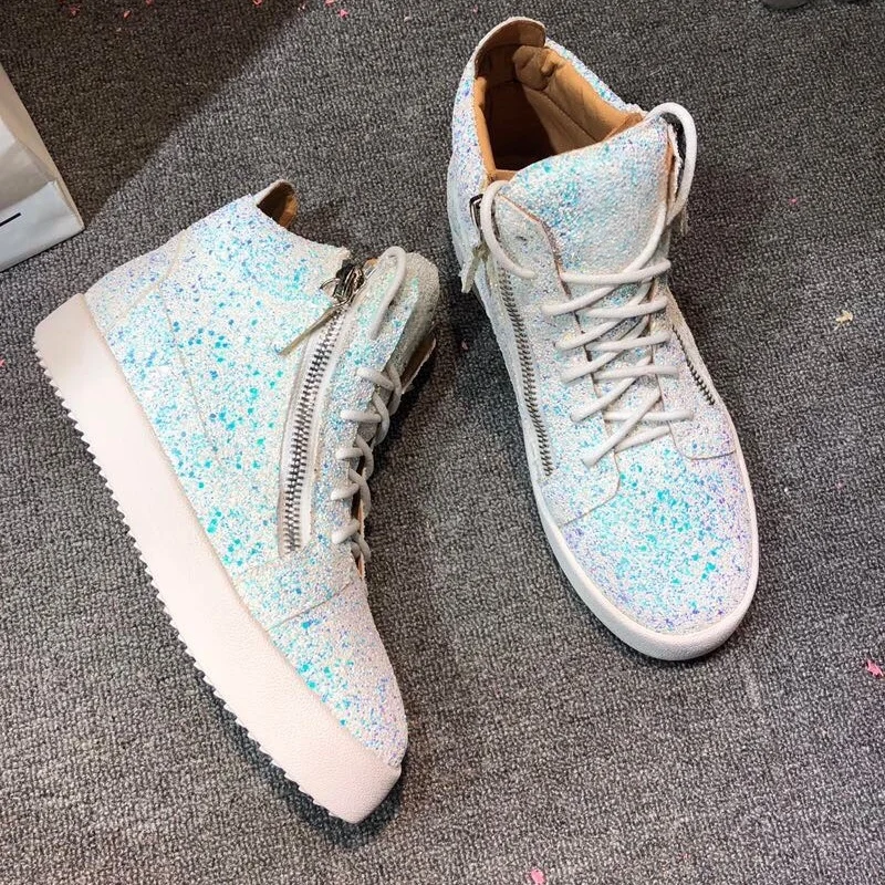 

Top Hight Quality Casual Sneakers For Men and Women Real Leather Brand Designer Unisex Tennis Shoes GZ Zipper Loafer Shoes G703