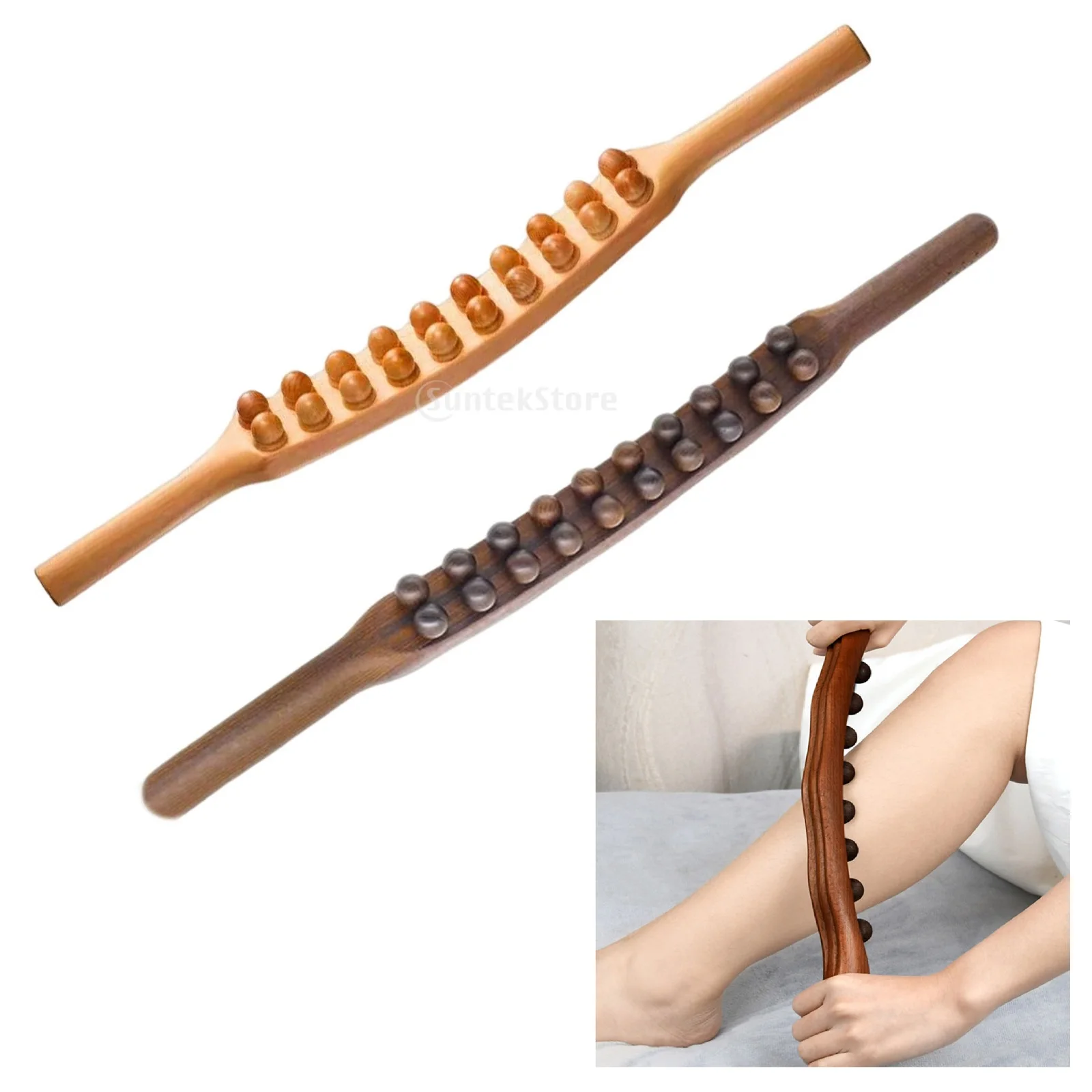 

Wooden Gua Sha Scraping Massage Tool Scrapping Relieve Sore Muscles Massager Wand Acupuncture Massager for Shoulder Waist Legs