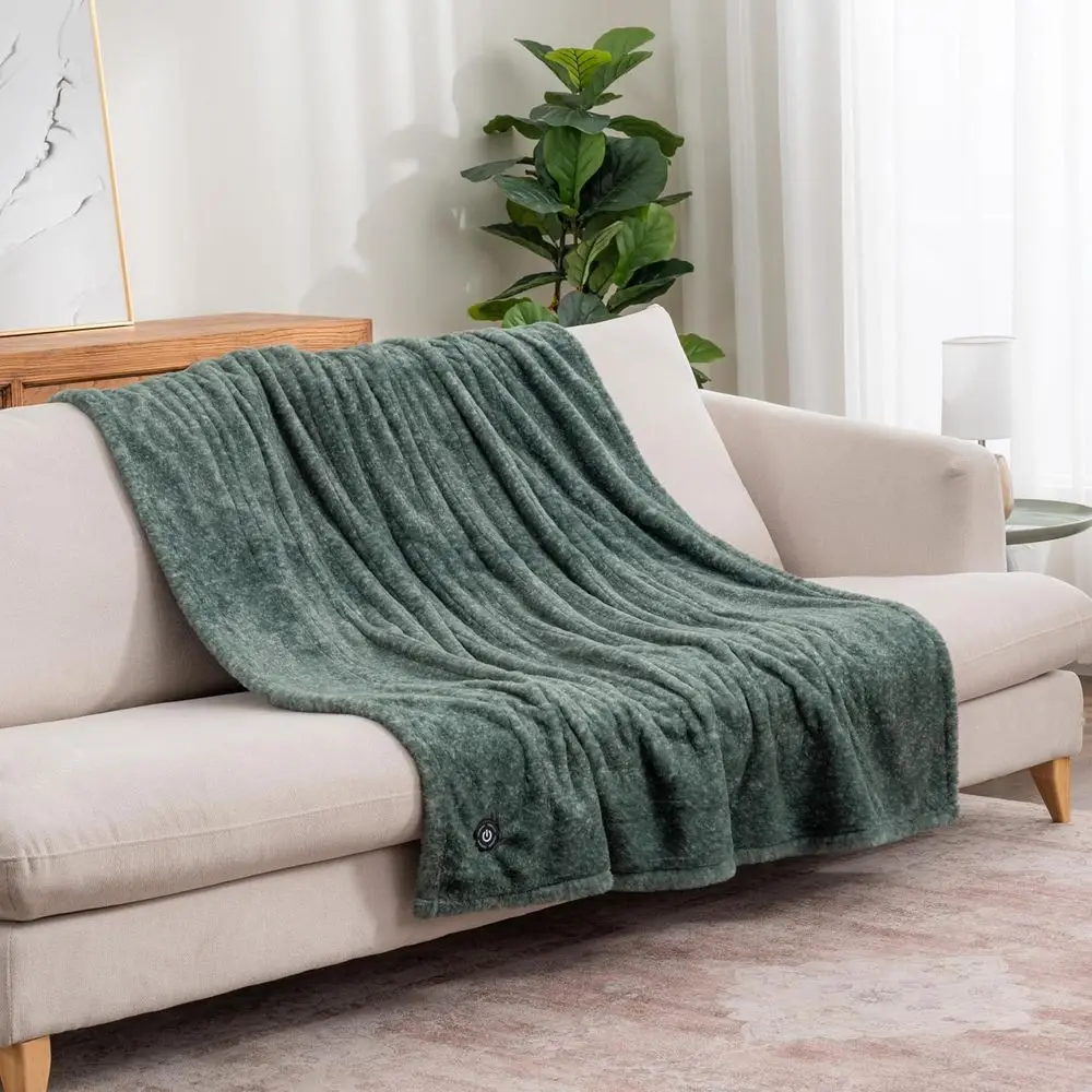 بطانية رمي كهربائية قابلة للعكس مع 4 إعدادات للحرارة، تسخين سريع للأريكة والسرير، إيقاف تلقائي (50 × 60)