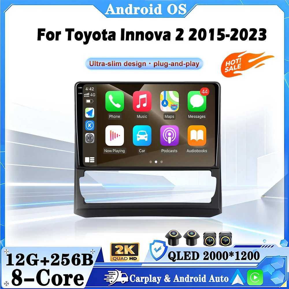 For Toyota Innova 2 2015-2023 Carplay DSP 4G WIFI Android All In One Car Intelligent System Autoradio Video NO 2DIN DVD