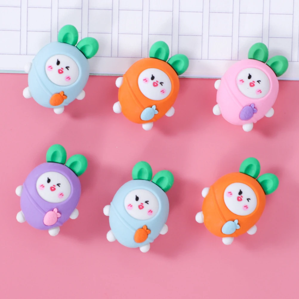 

20pcs Carrot Cute Kawaii Vegetable Eraser Soft Portable Non-Damaging For School Supplies Pencil Eraser Animal