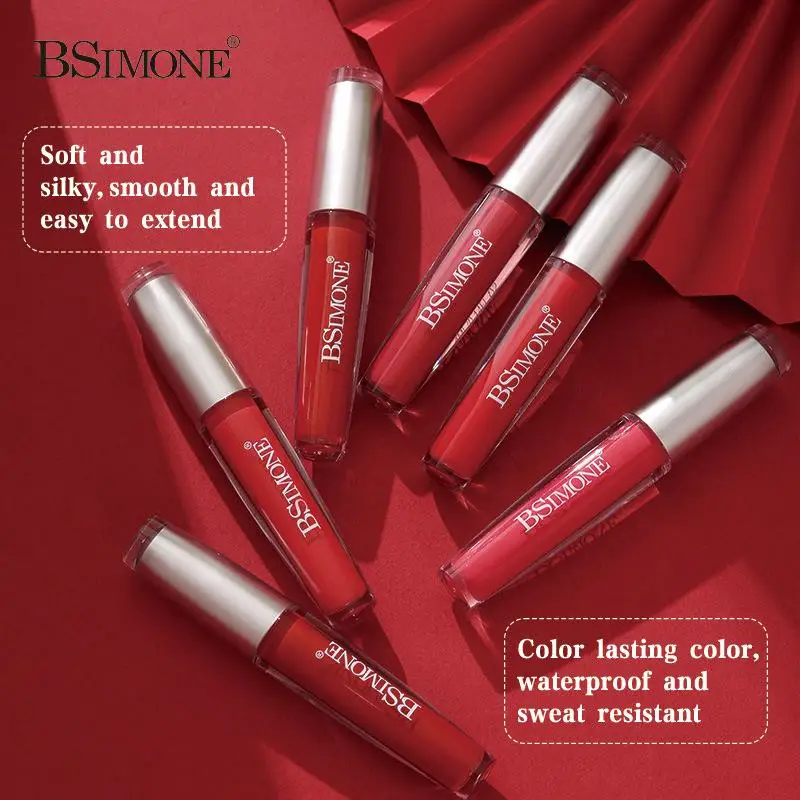 BSIMONE Lucidalabbra Opaco Impermeabile a Lunga Durata Non Appiccicoso Idratante Rossetto Nude Perfetto per Natale e San Valentino