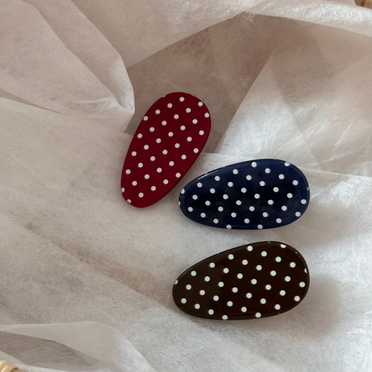 

NEW Classic French Wave Point Acetate Hair Clips Elliptical Hairpin Retro Trendy Crab Hair Clip Hair Accessories for Women Girls