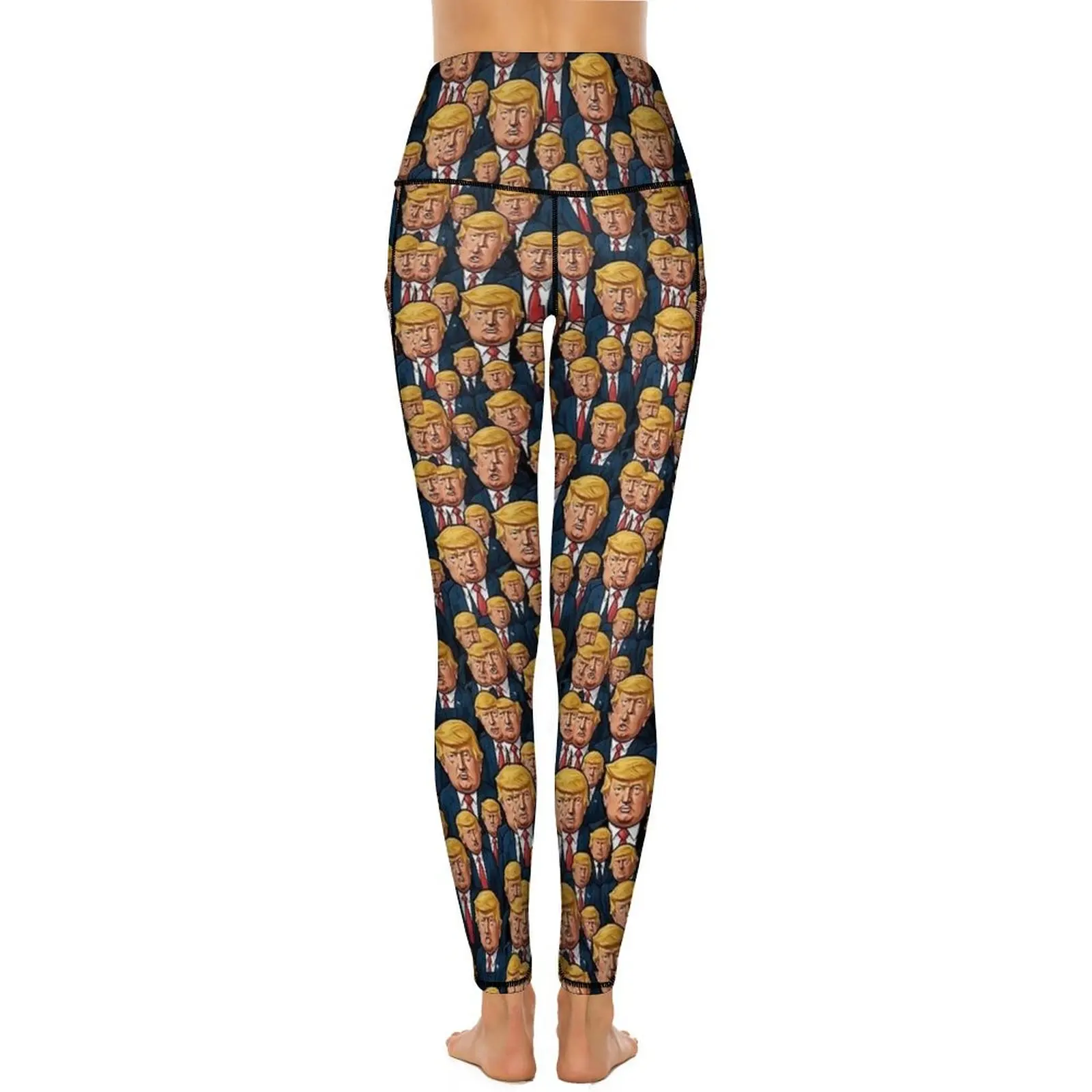 Presidente donald trump padrão calças de yoga bolsos leggings sexy push up kawaii yoga esportes collants elástico gráfico ginásio leggins