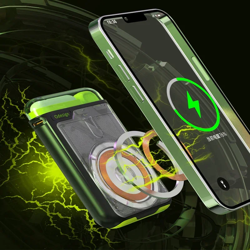 10000mAh Magsafe パワーバンク 磁気ワイヤレス 22.5W 急速充電器 iPhone 17 16 Samsung Huawei Xiaomi対応 LEDライト付き