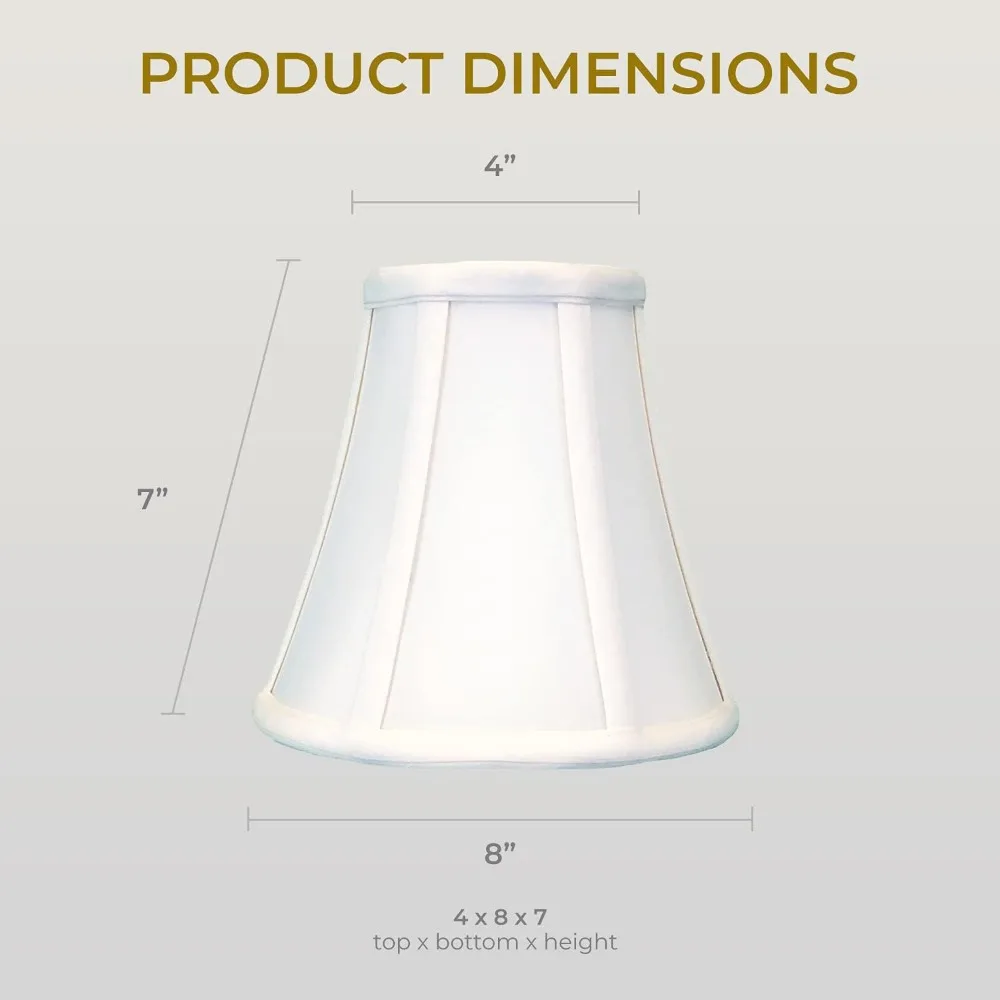 غطاء مصباح أساسي من True Bell بمشبك دائري 4x8x7.25 أبيض مكون من قطعتين لإكسسوارات الإضاءة المنزلية #2