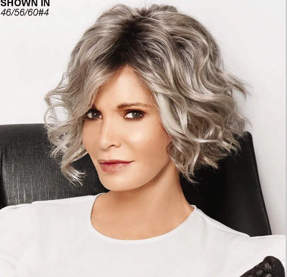 

Synthetic Hair Wigs For Women Natural Wave Wig Fashion Female Pixie Cut Mix Ombre Blonde Wig Short Curly Daily Use Party Wig