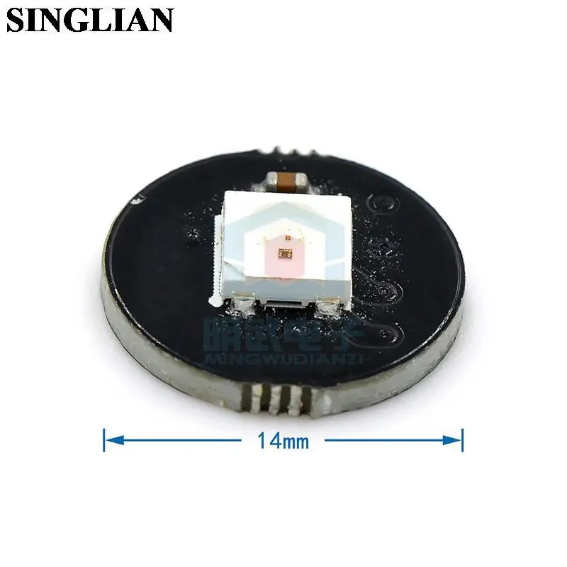 5pcs/lot 1-Bit WS2812 RGB LED Light Built-in Full Colored Drive Intelligent Development Board Round Module 5050 LED Lamp beads