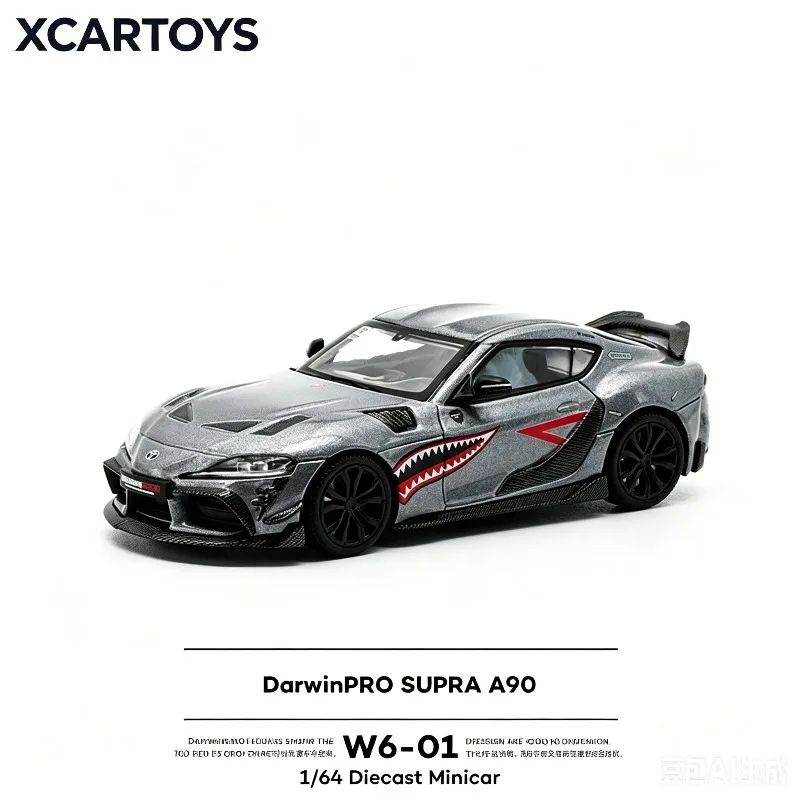 XCARTOYS WORKS 1/64 DarwinPRO Toyota Supra A90 Shark Mouth Livery Diecast Mini Model Car