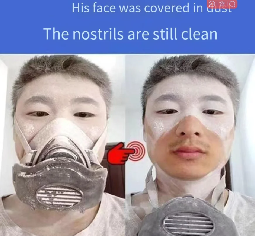 Dust 3200 Half Face Mask Particles Filter Cotton Socket Protective Face Mask Anti- Paint Dust Mask Particulate Respirator