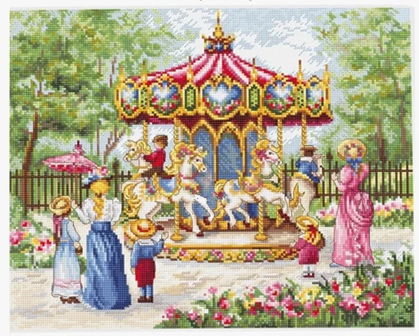 Park children Scenery 18CT 16CT 14CT Unprinted Top Quality Cross Stitch Kits Embroidery Art DIY Handmade Needlework Home Decor