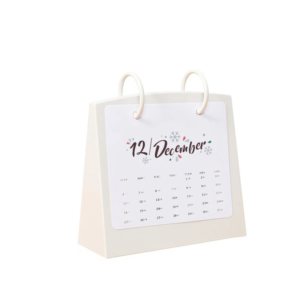 

Desk Standing Calendar 2023 Desktop Small Monthly Planner Table Tabletop Schedule Wall Daily Decorative(B,Creamy-White)