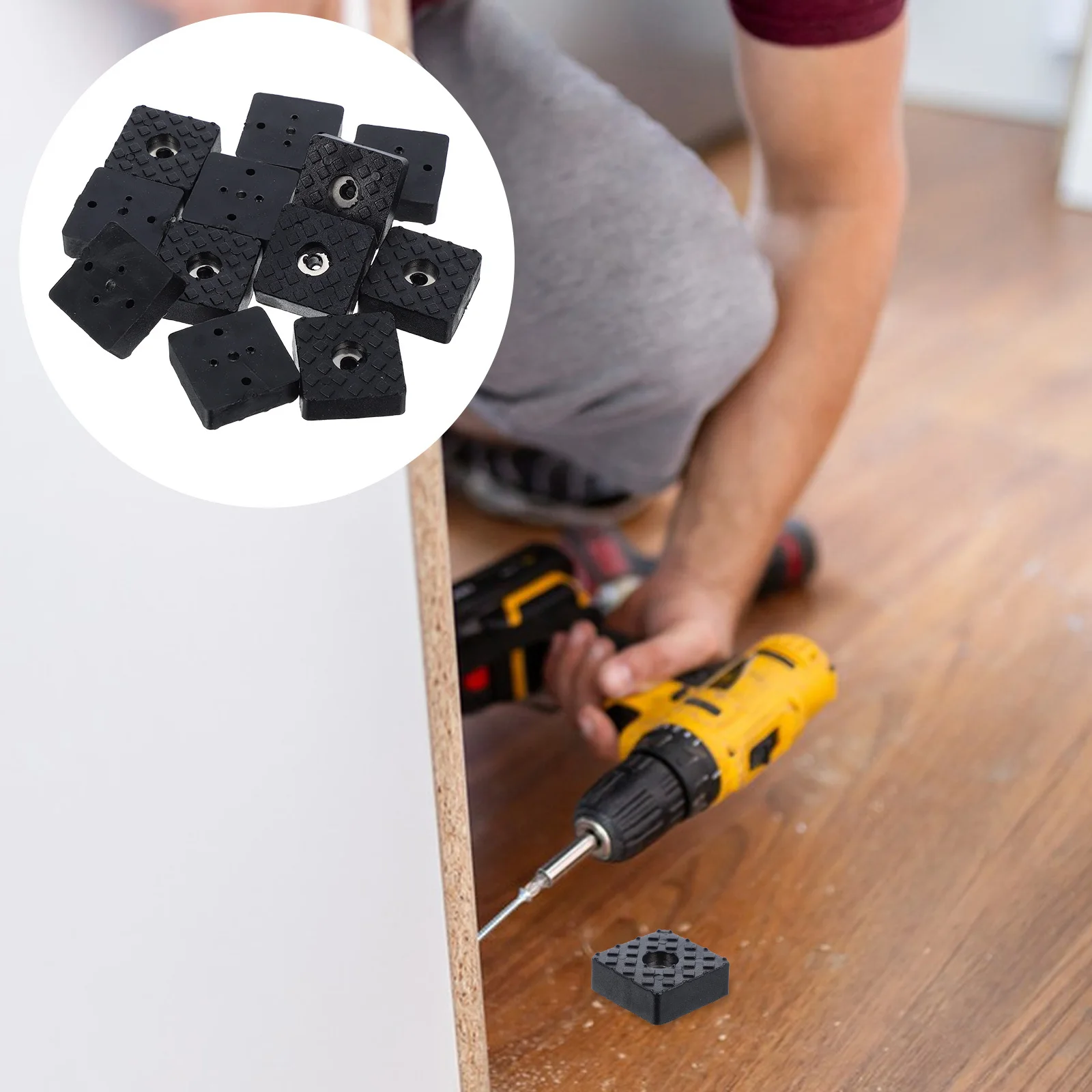 

12Pcs Anti Skid Furniture Pads Rubber Chair Sofa Table Feet Protectors Noise Reducing Floor Pads Square Rubber Feet