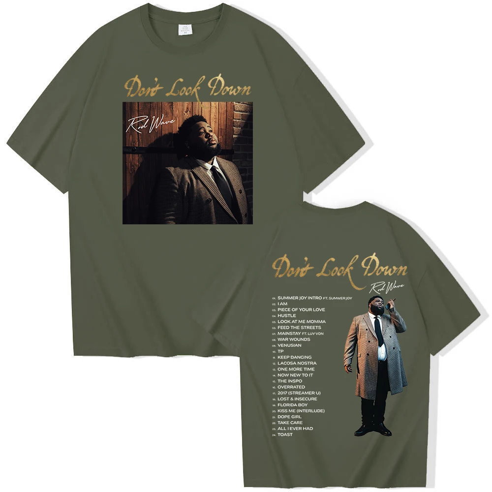 Rod Wave Dont Look Down Tour 2026 T-shirt Man Woman Harajuku Short Sleeve Rod Wave Concert Hip Hop Fan Casual Shirt