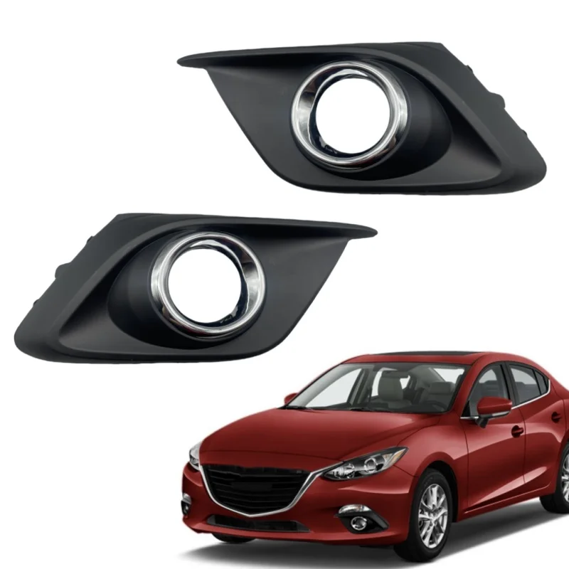 For Mazda 3 Axela 2014 2015 2016 Front Bumper Lamp Shell Fog Light Grille Cover Headlight Fog Lamp Frame Hood Auto Accessories