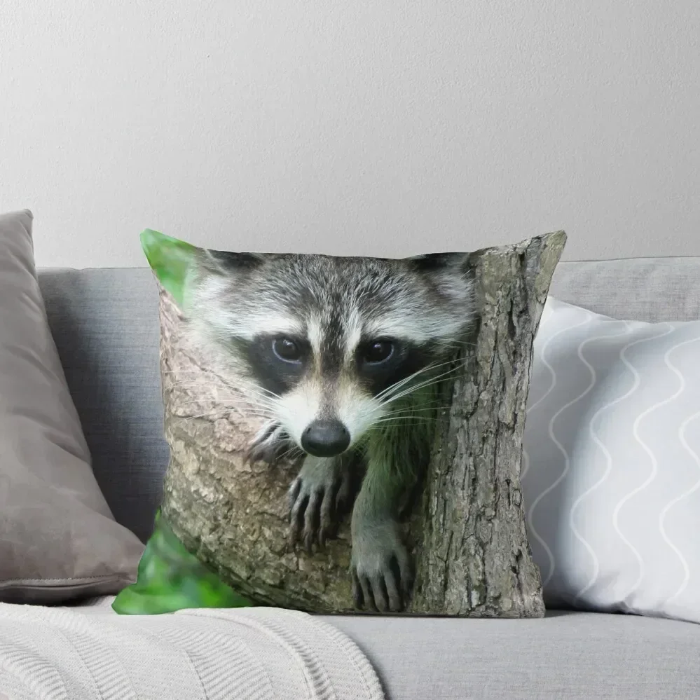 

RACCOON PORTRAIT WITH PAWS & CLAWS Throw Pillow Elastic Cover For Sofa Anime Pillow Covers Decorative Pillows Aesthetic pillow
