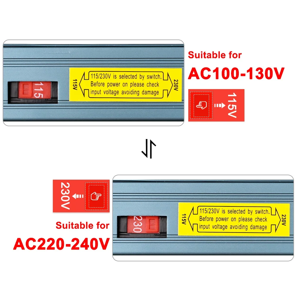 Imagem -03 - Fonte de Alimentação Comutada Ac100240v para Dc12 24v Transformadores de Iluminação Led 60w 100w 200w 300w 400w Driver Led para Luzes de Tira