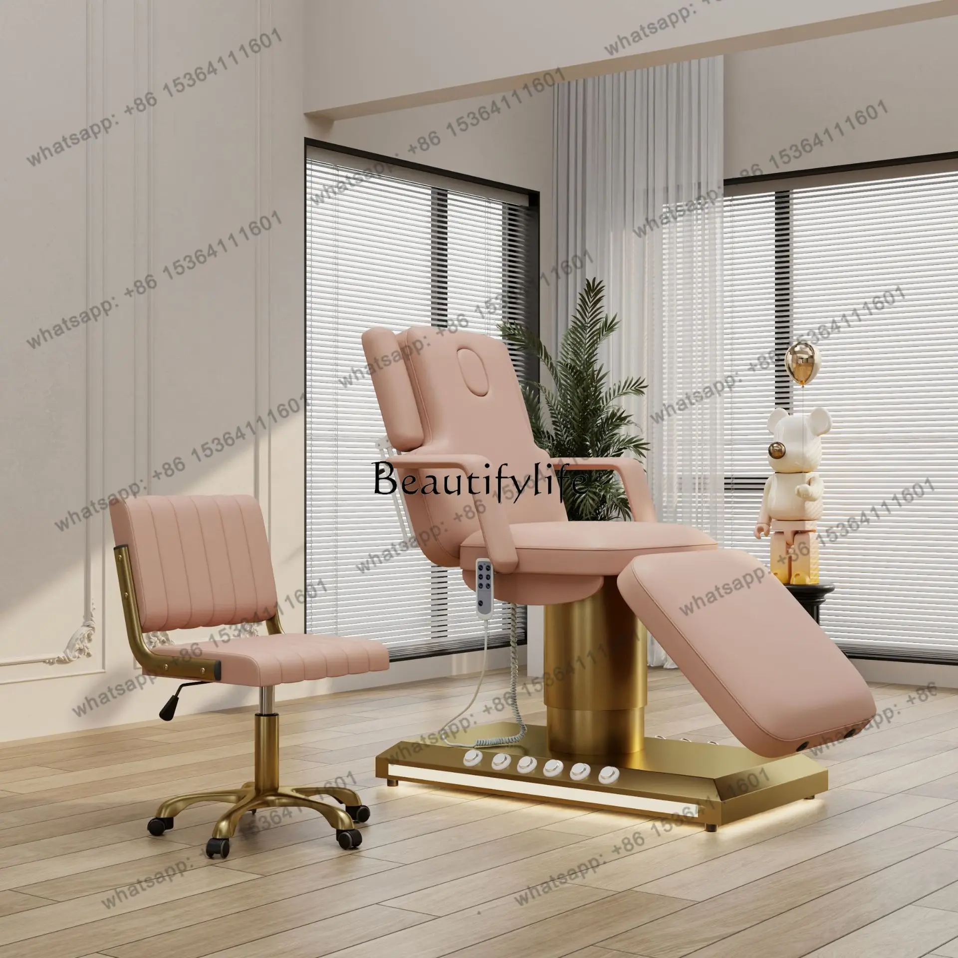 

D06 Golden electric beauty bed beauty salon special body massage embroidery bed