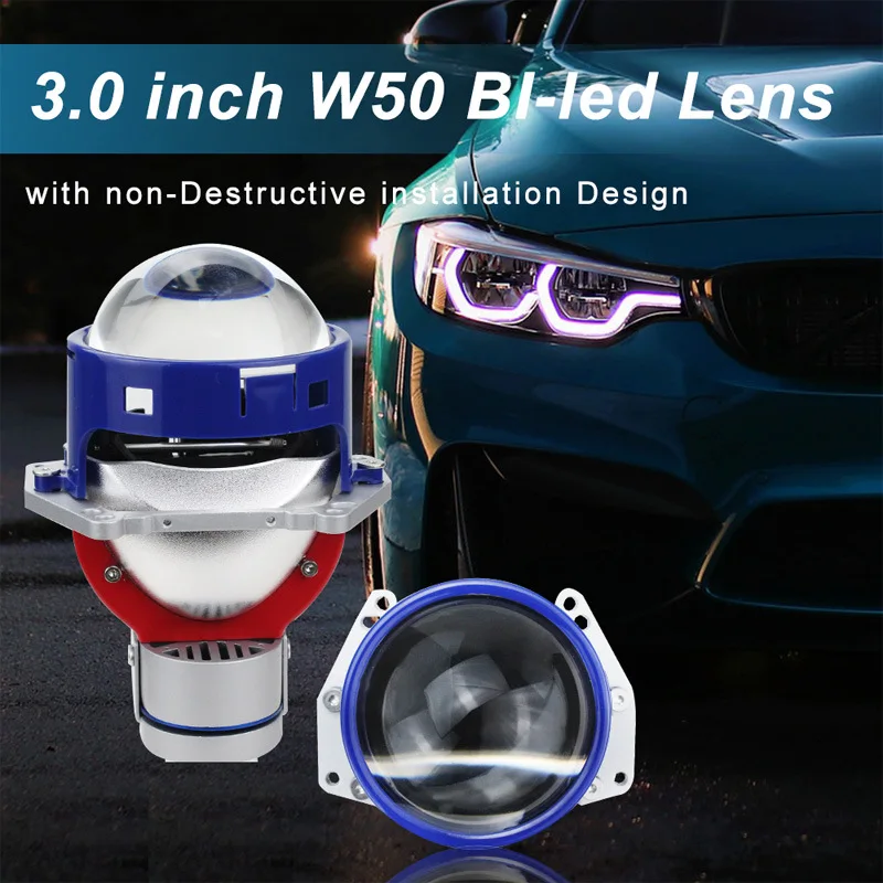 New 3inch lens 80W automotive LED dual-beam lens integrated high and low beam dual direct laser front headlight P90