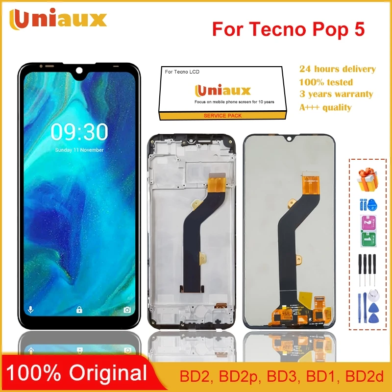 

6.1" Original For Tecno POP 5 BD2 LCD Display Touch Screen Digitizer Assembly POP5 BD2p BD3 BBD1 BD2d Repair Replacement Parts