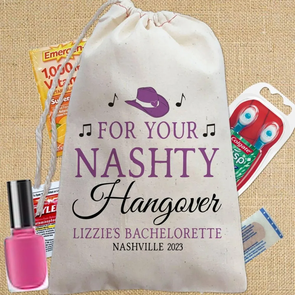 

Nashville Bachelorette Hangover Kit,Birthday Recovery Kit Favor Bags, Nashty Nash Bash Survival Gift Bags, Nashelorette Favors