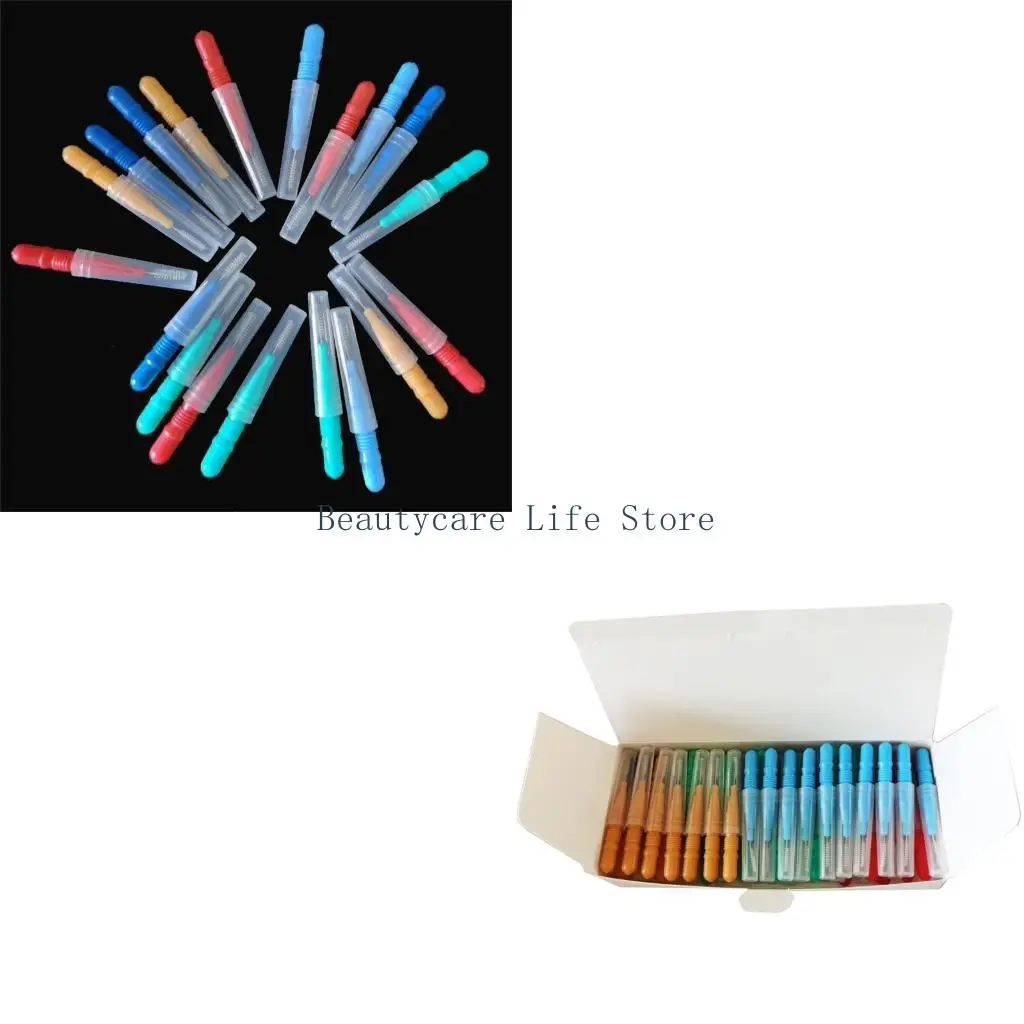 652C 50Pcs/set Interdental Brushes Teeth Care Tooth Push-Pull Removes