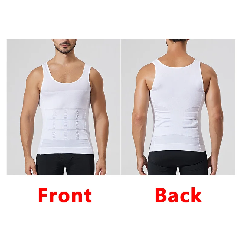 YBFDO Men Body Shaper Slimming Compression Vest Undershirt Seamless Waist Trainer Tank Top Belly Control Weight Loss Shapewear