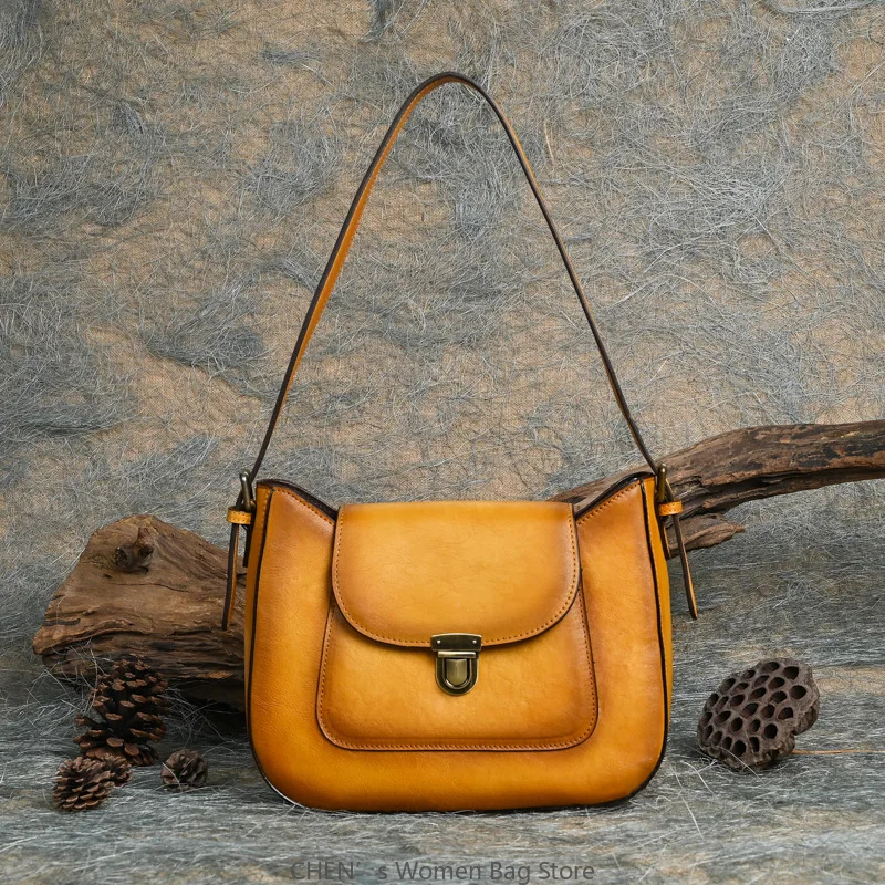 

Винтажная женская сумка на плечо из натуральной кожи, модная женская сумка из натуральной коровьей кожи первого слоя