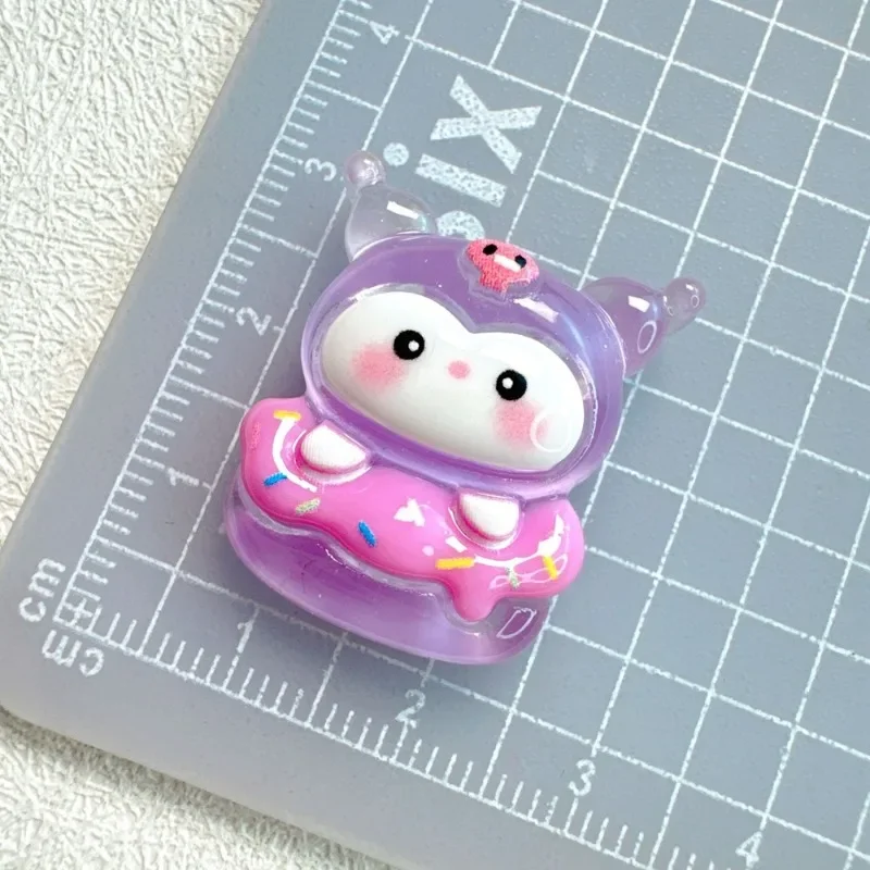 Cartoon Anime Sanrio Cute HelloKitty Luminous Resin Patch Transparent Handmade DIY Girl Jewelry Accessories Materials Wholesale