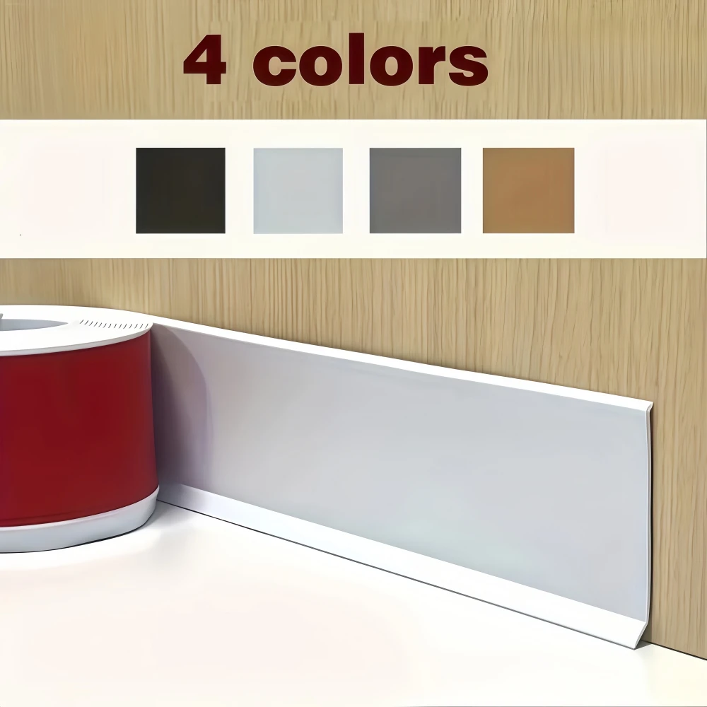 1 unidad de 1/2/3 metros x 8 cm de accesorios de PVC para decoración del hogar: línea de zócalo, línea de borde de zócalo, adhesivo decorativo para el hogar