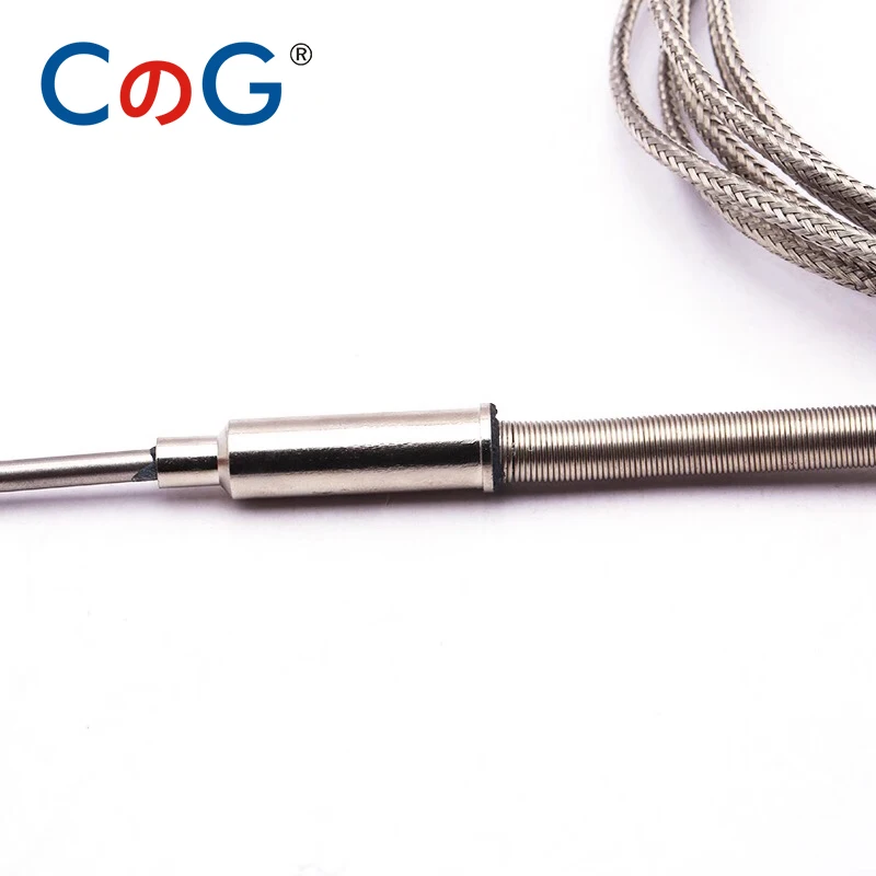 CG K Type Armored Thermocouple WRNK-191 High Precision Diameter1/1.5/2/3/4/5mm Bendable Temperature Sensor Probe with 1.5M Cable