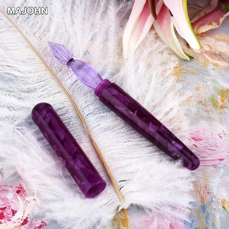 MAJOHN N10 Resin Handmade Glass Dip Pen Ink Pen Nib Writing Fountain Pens For Writing Business School Office Supplies Stationery