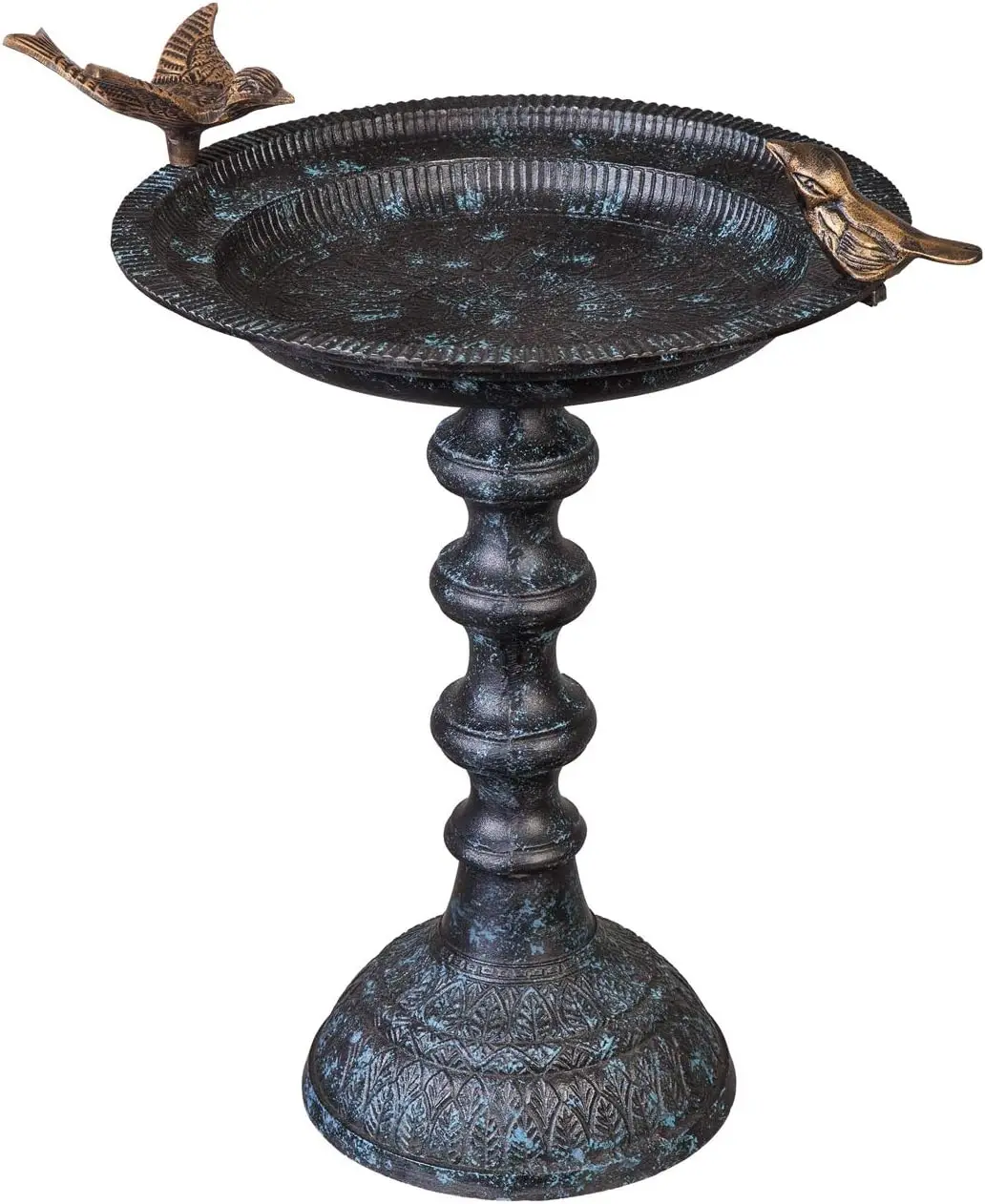 

Heavy Duty Metal Bird Bath with Stand - Garden Yard Deck Feeder, Weatherproof Cast Iron Design