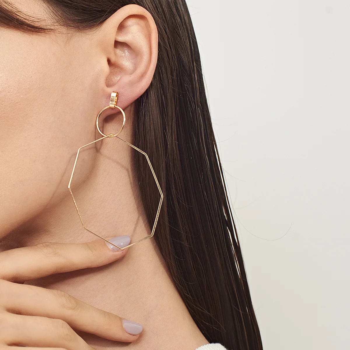 Accessories, Personalized Fashion Versatile Exaggerated Earrings, Empty Geometric Simple Earrings Women