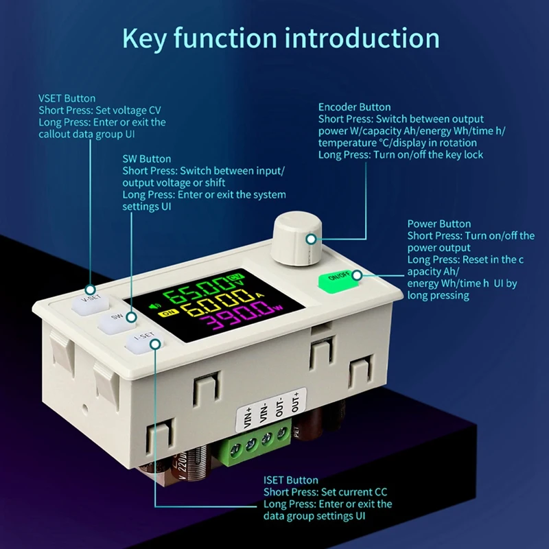 New XY6509X CNC Adjustable DC Power Supply Constant Voltage Constant Current Maintenance 65V 9A 585W Step-Down Module