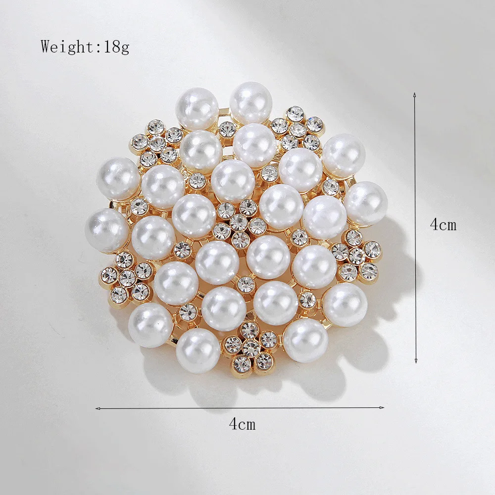 Exquisite Rhinestone Pearl Brooch for Women\'s Luxurious Snowflake Brooch Clothing Accessories