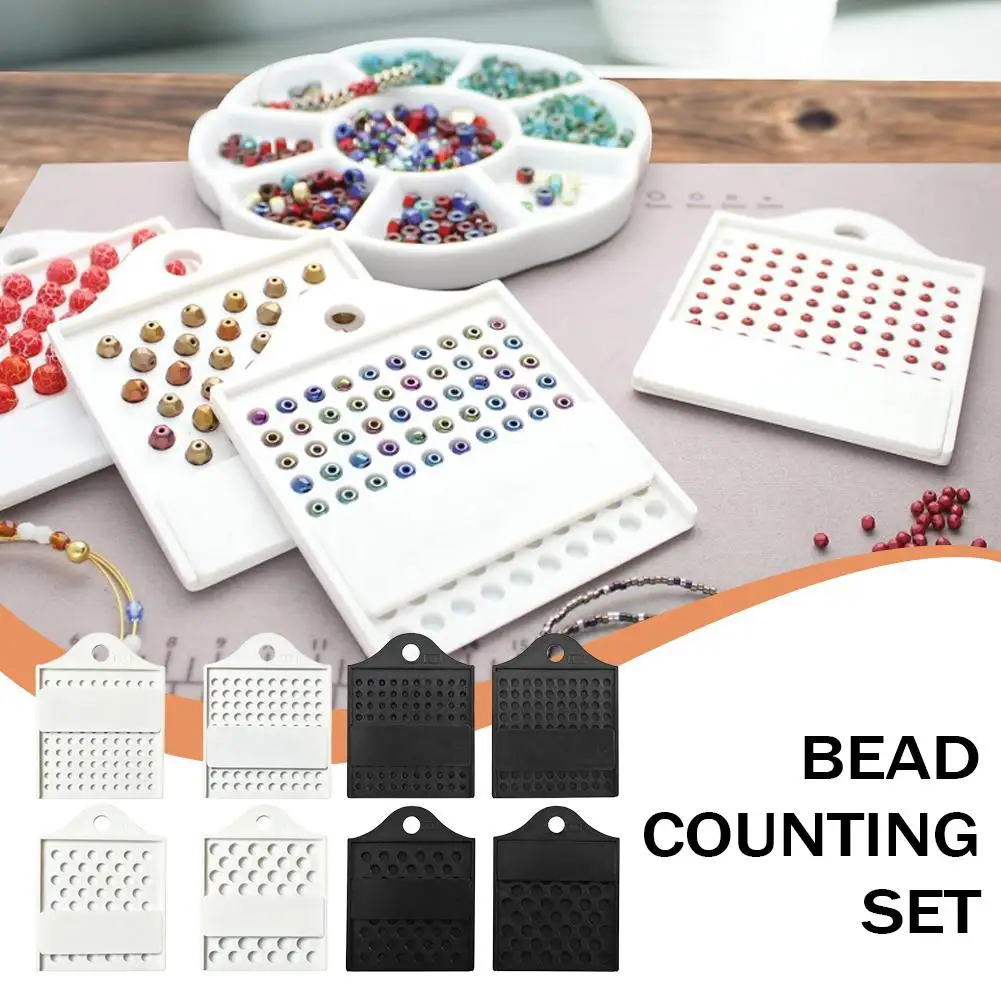 3/4/6mm Bead Counter Board Plastic Bead Counting Tray Quick Counting Tool for Jewelry Making DIY Reusable Portable Boards Stand