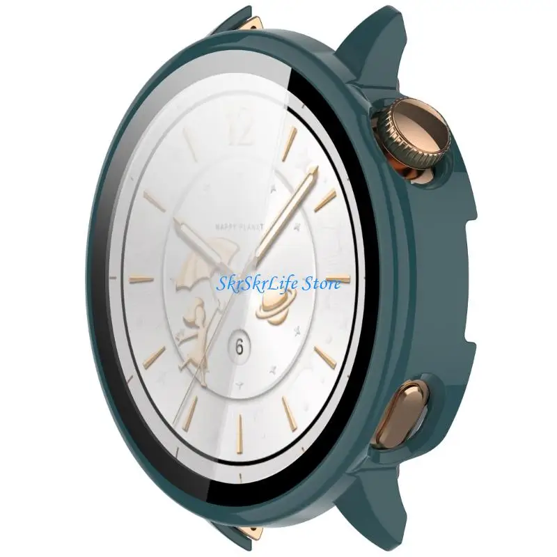 

E65E Lightweight Shatterproof Shielding Case Hardened Glass PC Shielding Cover with Film Simple Installation for Watch Mini