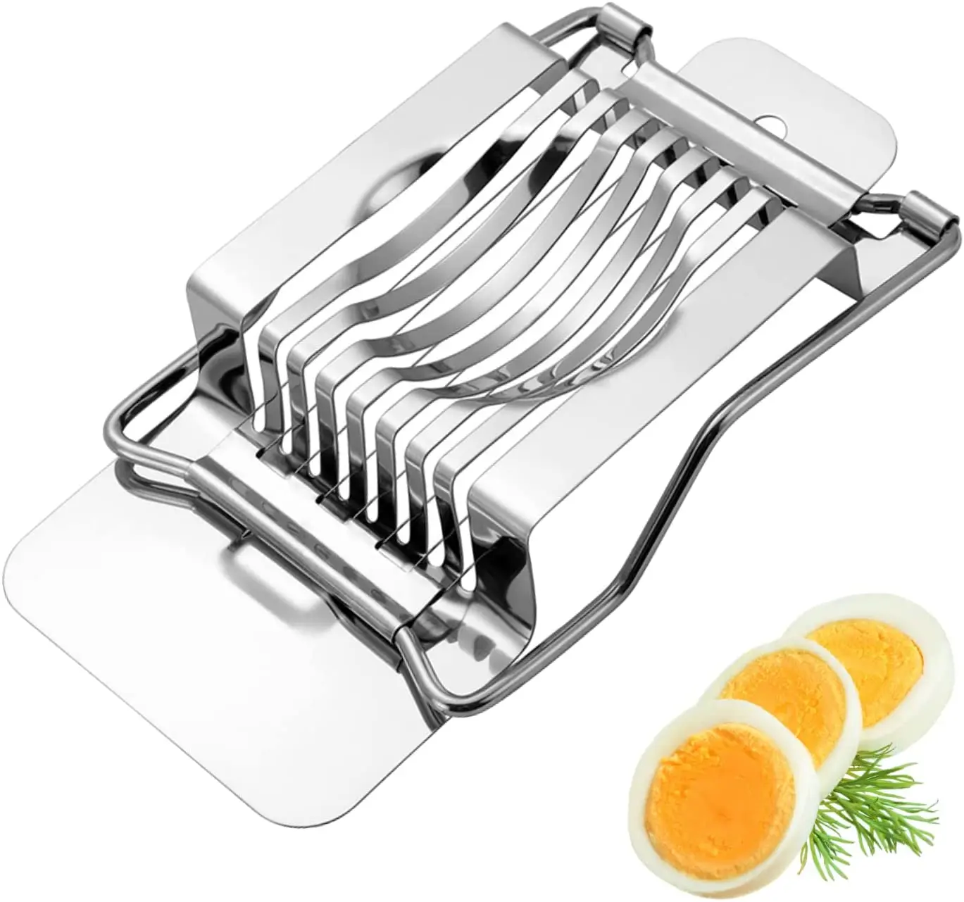 Multipurpose Stainless Steel Egg Slicer for Hard Boiled Eggs Wire Egg Slicer Aluminum Egg Cutter Heavy Duty Slicer 2022