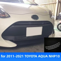JY 5PCS SUS304 Stainless Steel Bumper Grill Trim Accesories Car Styling Cover for 2011-2021 TOYOTA AQUA NHP10 Protector Sticker